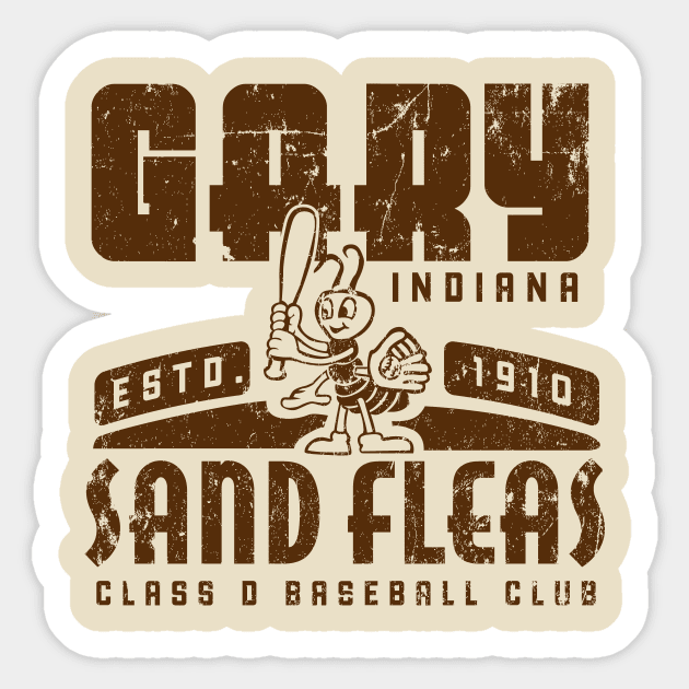 Gary Indiana Sand Fleas Baseball Sticker by MindsparkCreative